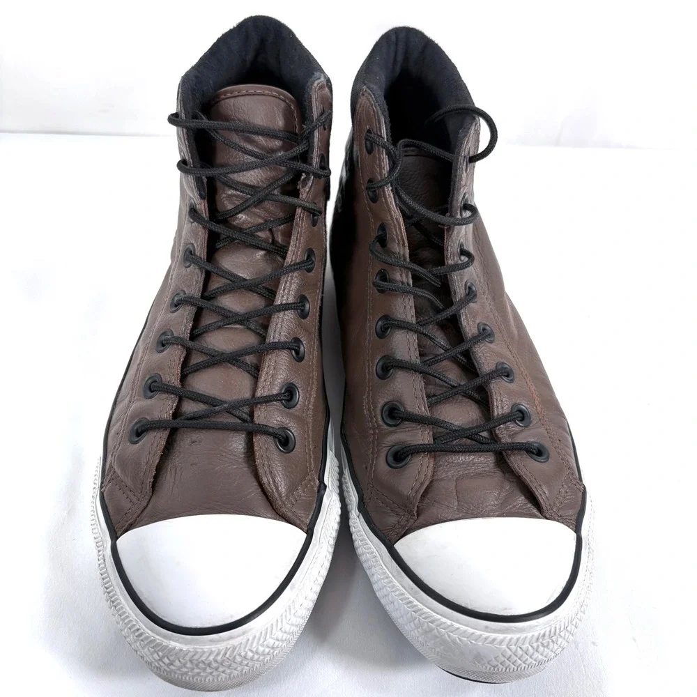Converse Chuck Taylor All Star Brown Leather High Top Sneakers 162413C Mens 10 - Picture 5 of 11